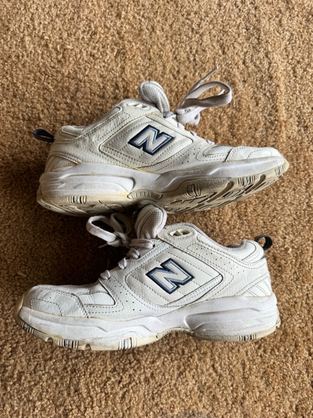 New Balance Womans  White Sneakers with Navy N Logo